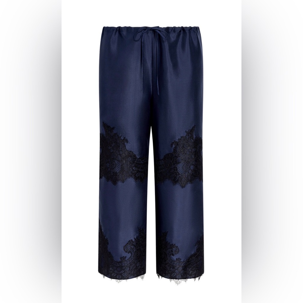 Aflalo Navy Maelis Silk Pongee Pant